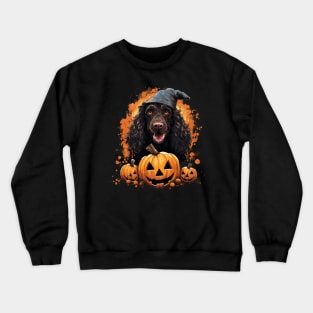 Irish Water Spaniel Dog Halloween Crewneck Sweatshirt